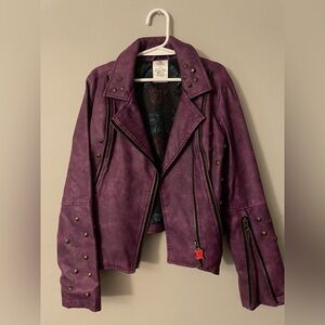 Disney Descendants Mal Purple Studded Kids Leather Jacket